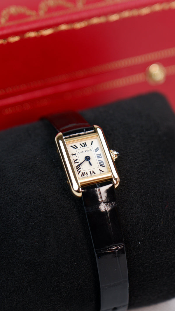 Cartier Tank Srebrny 24 mm Żółte złoto