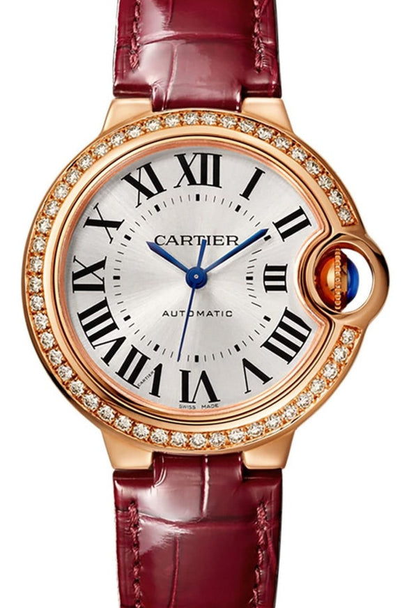 Cartier Ballon Bleu Srebrny 33 mm Zloto rozowe