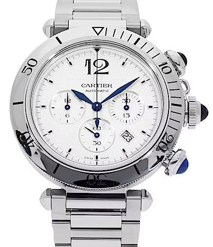 Cartier Pasha Srebrny 41 mm Stal