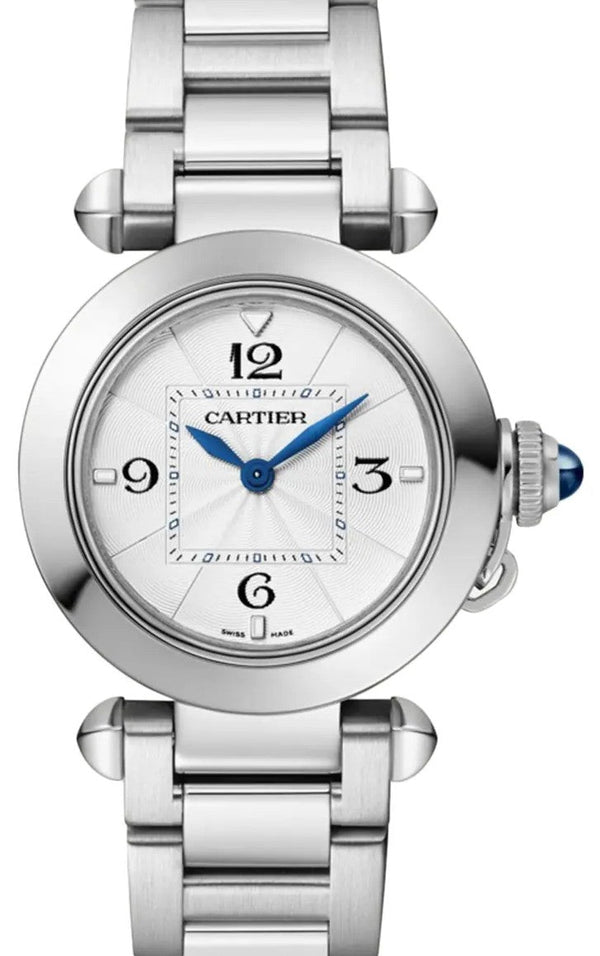 Cartier Pasha Srebrny 30 mm Stal