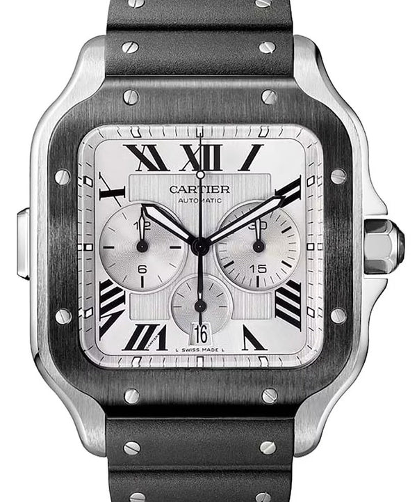 Cartier Santos Srebrny 43.3 mm Stal