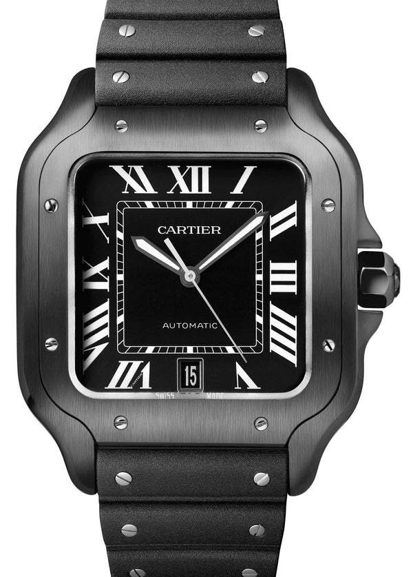 Cartier Santos Czarny 40 mm Stal