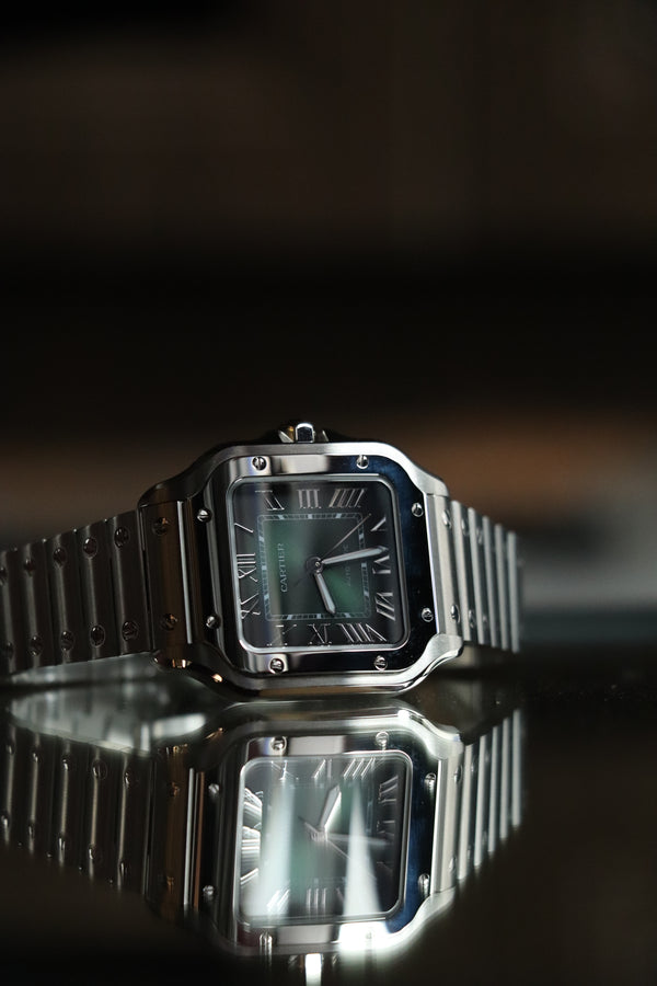 Cartier Santos Zielony 35.1 mm Stal