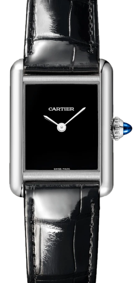 Cartier Tank Czarny 22 mm Stal
