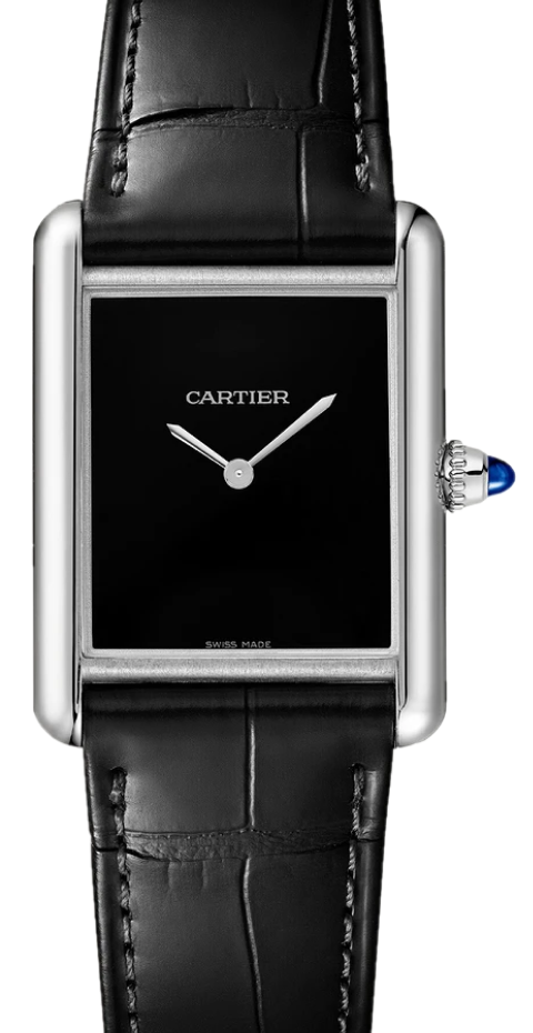 Cartier Tank Czarny 34 mm Stal