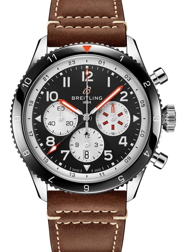 Breitling Super Avi Czarny 46mm Stal