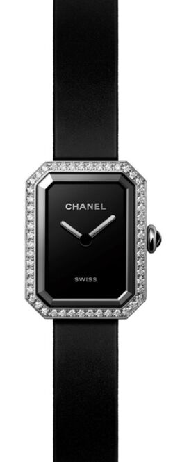 Chanel Première Czarny 19.7 x 15.2 mm Stal
